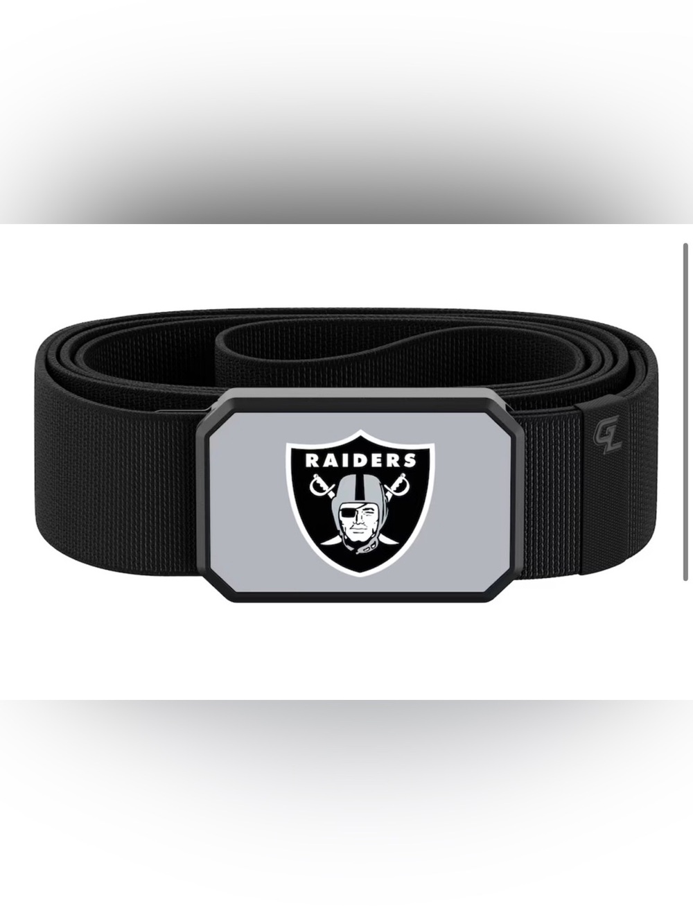 NFL Raiders Black Web Belt with Team Shield Buckle